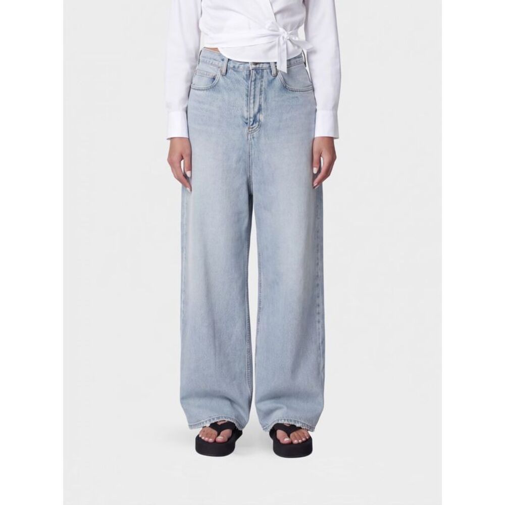 Balenciaga Women Balenciaga High-Waisted Wide-Leg Jeans In Cotton Denim